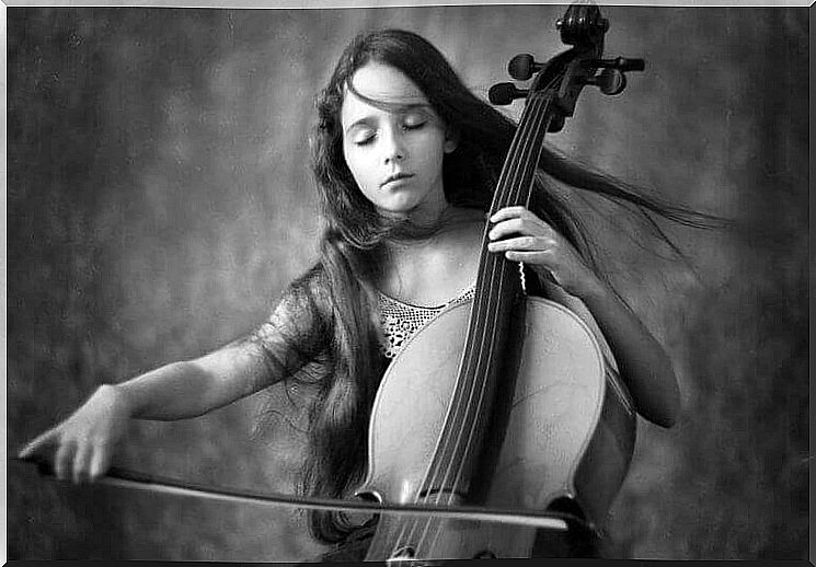 Girl playing cello.