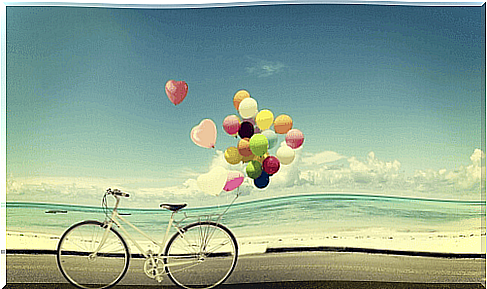 Bicycle with balloons