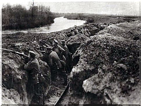 Trench during the First World War.